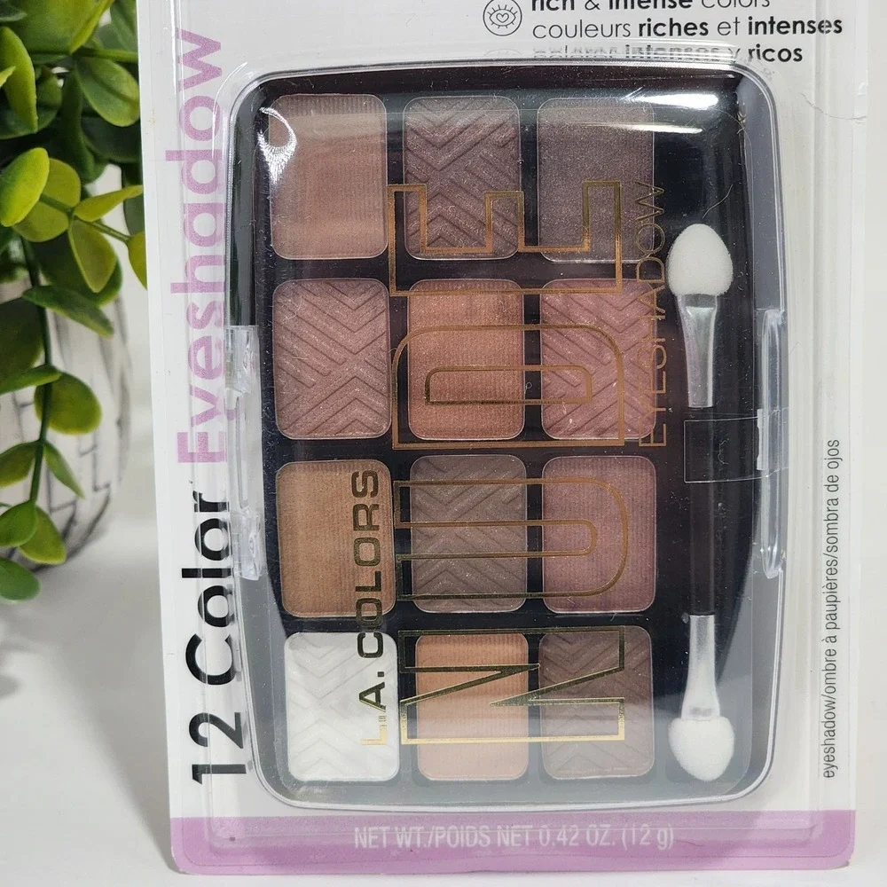 L.A. Colors 12 Color Eyeshadow Palette Nude Traditional C62158